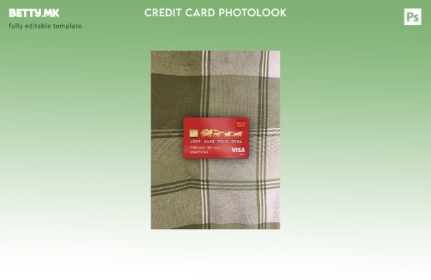 Модерен стил на USA Wells Fargo банка виза дебитна картичка photolook пред шабло